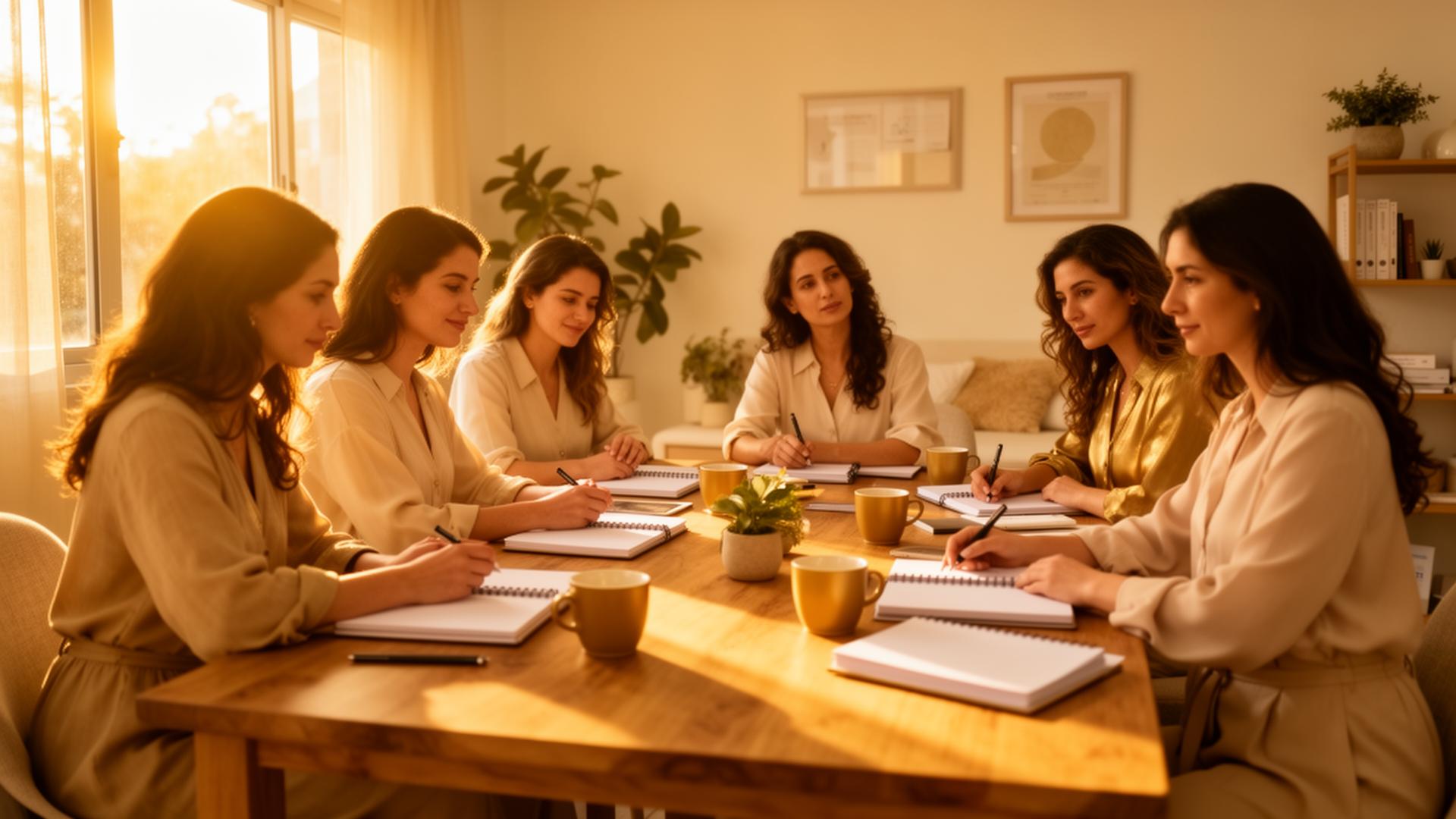 קבוצת מטפלות במפגש פיזי בבנימינה